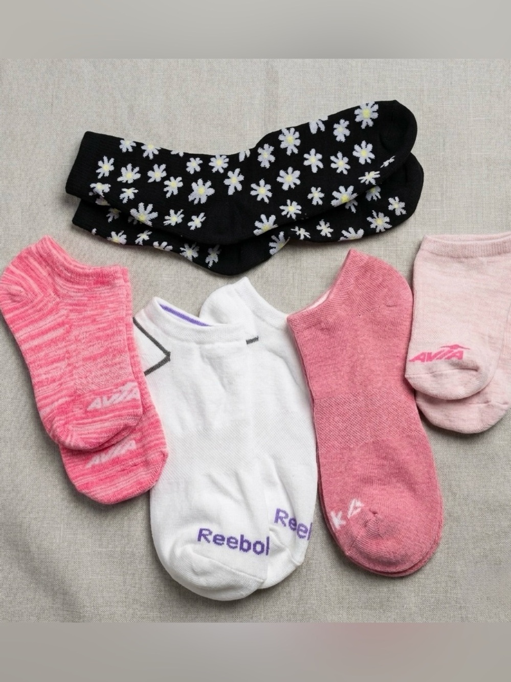 Reebok Women's Socks - Black, Pink, White